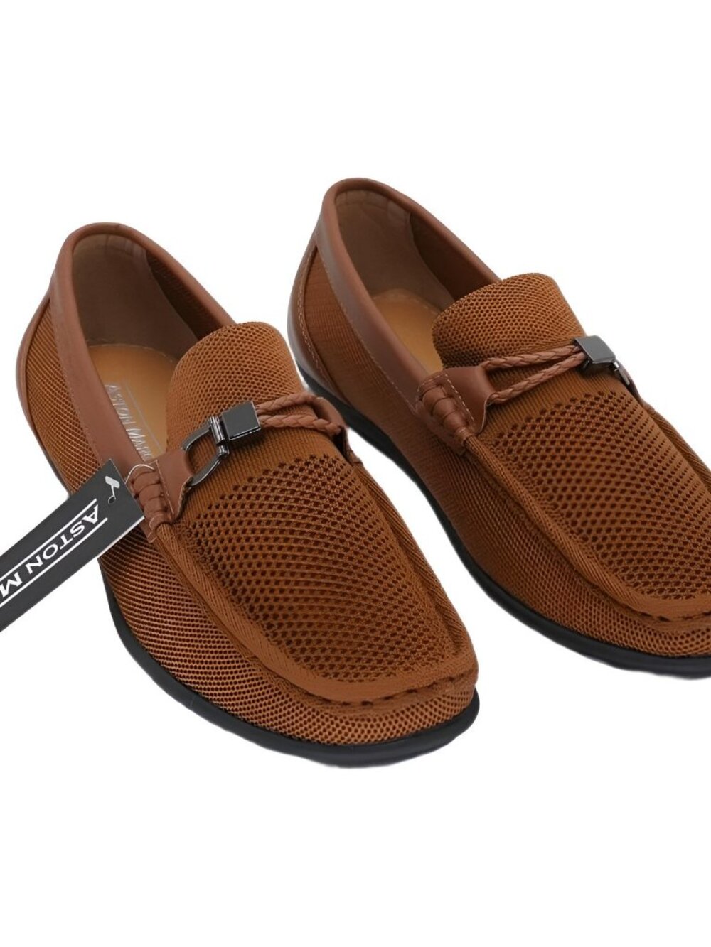 Aston Marc Men's Stylish Knit Driving Shoe Loafer Tan Size 9.5M